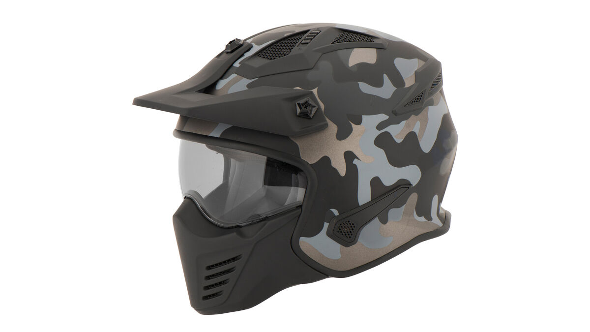 Den Louis Motorradhelm MTR Battle-X kann man mit und ohne Maske tragen.