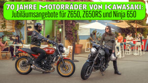 70 Jahre Kawasaki-Motorräder: Jubiläumsangebote für Z650, Z650RS und Ninja 650