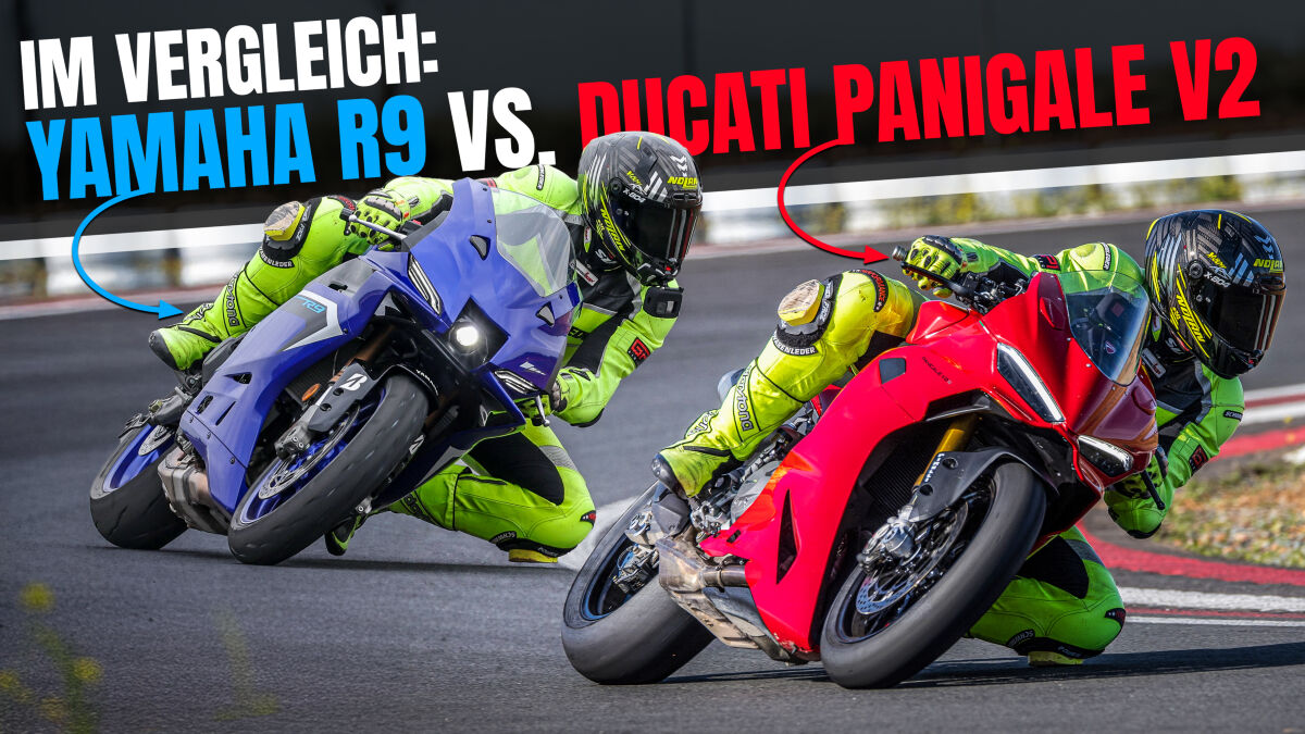 Yamaha R9 und Ducati Panigale V2 prägen 2025 die Mittelklasse: zwei sportliche 890-ccm-Konzepte, alltagstauglich und rennstreckentauglich