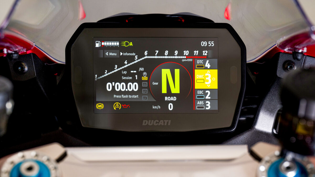Gut strukturiert und ohne Hinweislampen – Ducati zeigt alles im Display