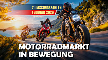 Motorrad-Zulassungszahlen 2026: 42,2 % Plus bis Ende Februar