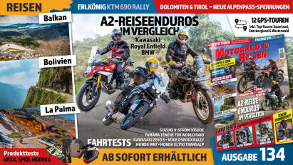 Motorrad & Reisen 134 mit Adventure-Bike-Vergleich – im Handel erhältlich