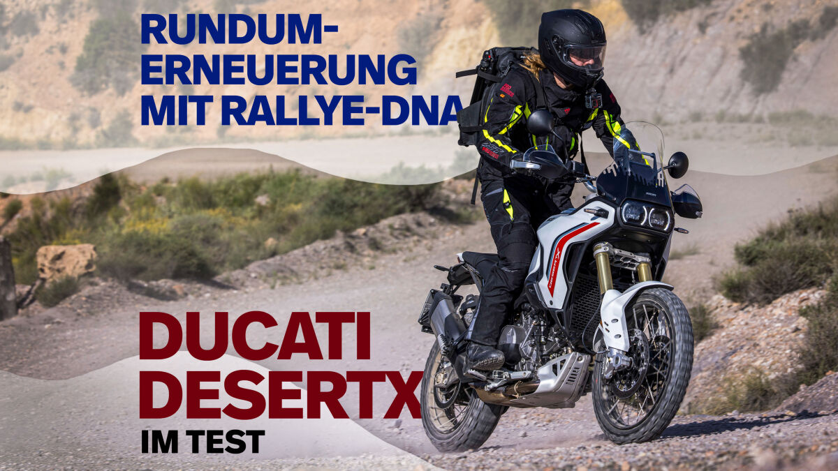 Ducati DesertX – 2. Generation mit neuem V2 im Test Die DesertX punktet mit Offroad-Qualitäten dank abschaltbarem ABS und voll einstellbarer Federung