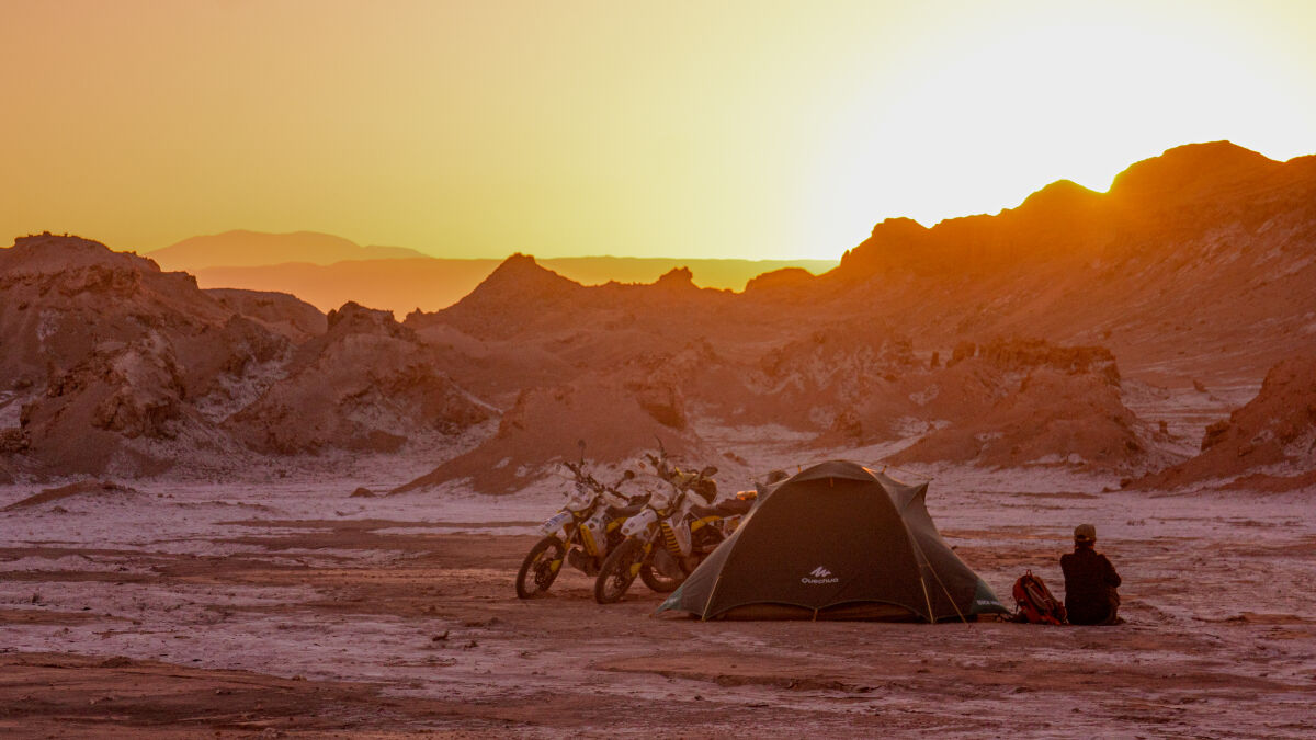 Gute Nacht, Atacama. Wir genießen die warme und trockene Luft