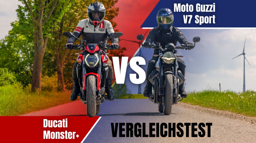 Ducati Monster+ vs Moto Guzzi V7 Sport im Vergleichstest