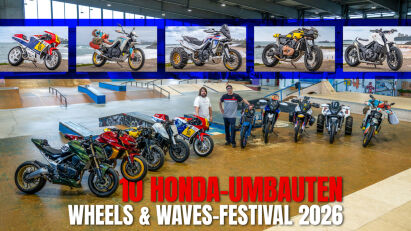 Honda CB750 Hornet und XL750 Transalp als Custom-Bikes beim Wheels & Waves 2026